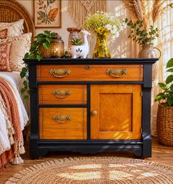 Antique Black Dresser Chest