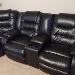 Ashley Sofa, LVS  Sectional, With Recliner