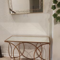 Glass Console Table With Mirror