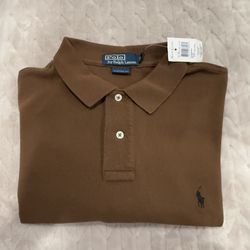 Polo Ralph Lauren Shirt Adult XXL Brown Short Sleeve Men's Pullover
