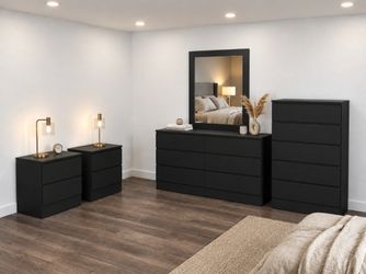Dresser With Mirror, Chest And Two Nightstands 🌌 Comoda Con Espejo, Gavetero Y Dos Mesitas De Noche 🌌