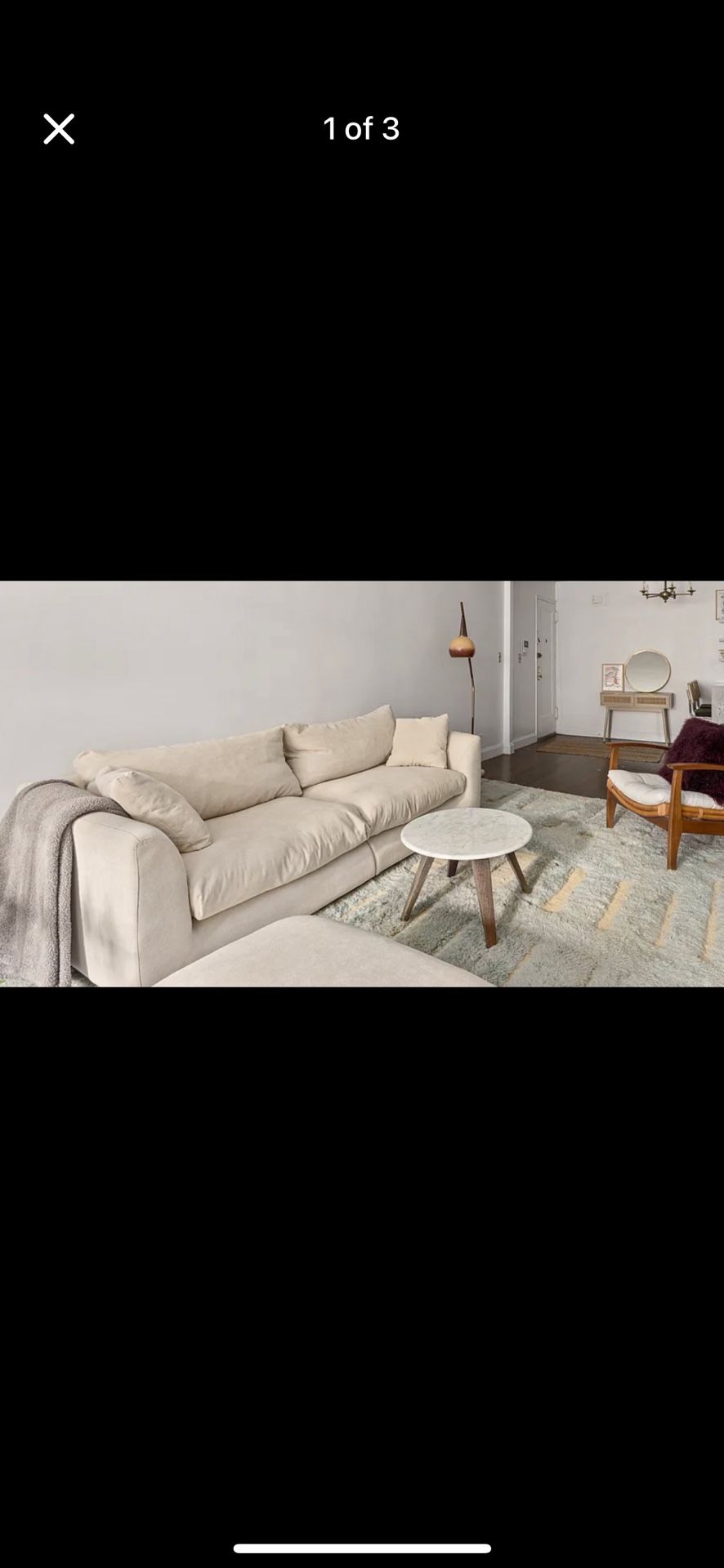 84β Sydney Feather Sofa + Ottoman- $700 (Over 50% Off)