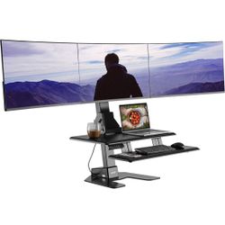 Triple 32” Monitor Electric Standing Desk Converter 