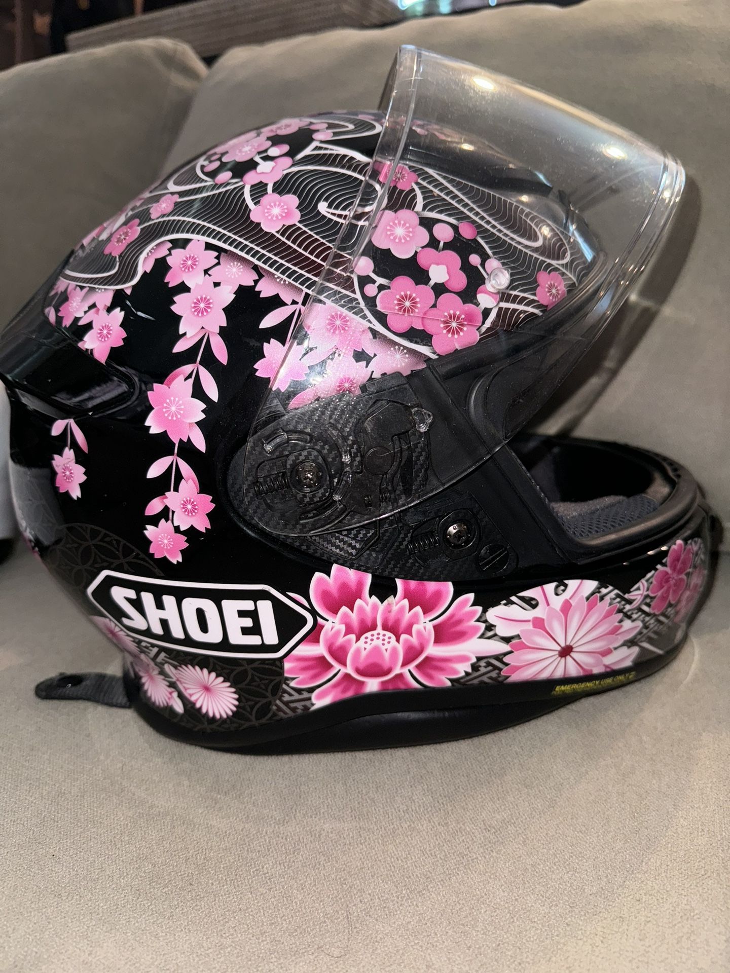 Shoei Women’s Cherry Blossom NXR Modular Street Motorcycle Helmet Sz Small Pink