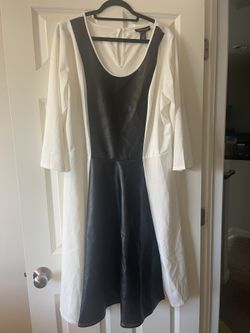 Ashley Stewart 18/20 Pleather Inset Dress New