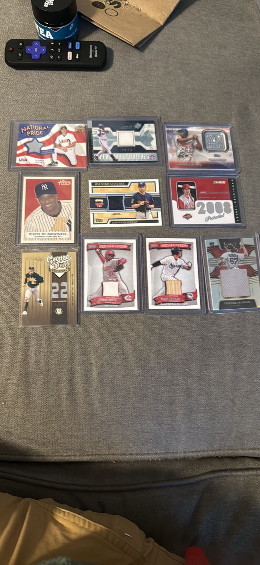 Lot Of 10 Relic/jersey Baseball Cards