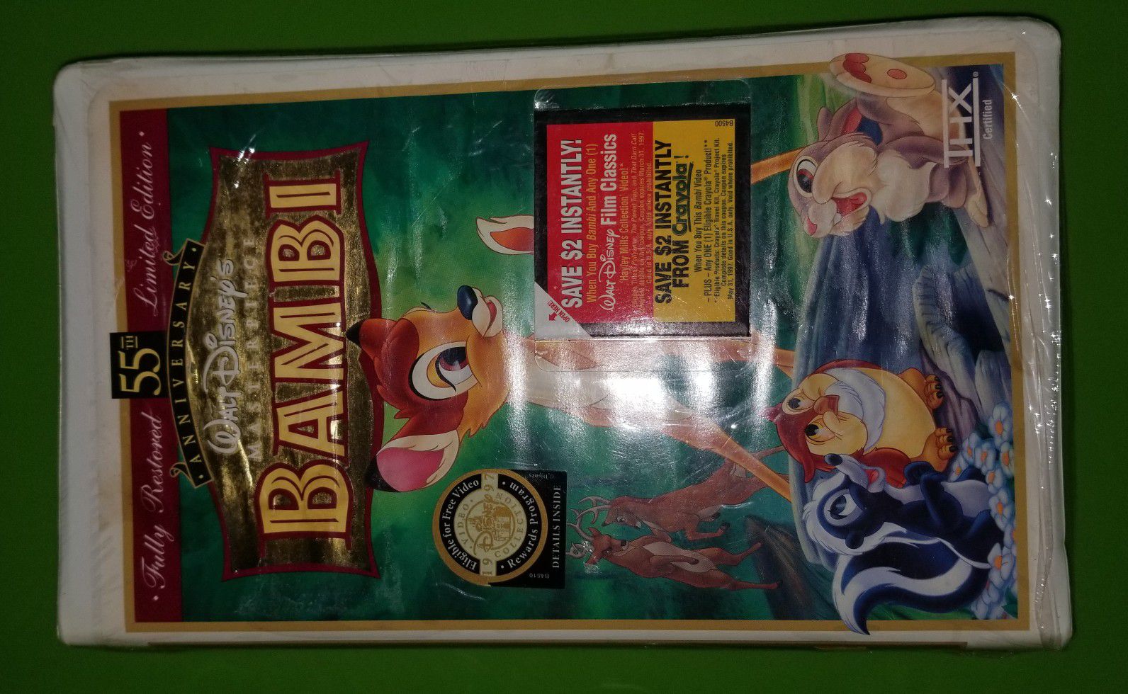 Walt Disney's Bambi 55th Anniversary Edition VHS Video Cassette Tape