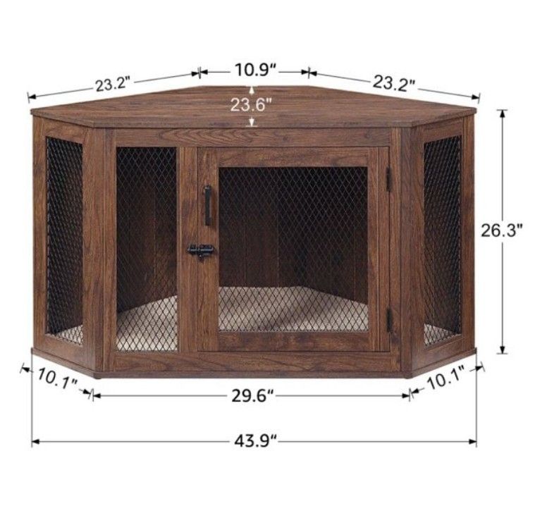 Corner Dog Crate/Tv Stand