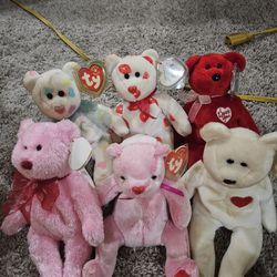Lot Of Valentine Day Beenie Baby Bears