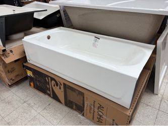 Bootz Industries Aloha 60 in. x 30 in. Alcove Soaking Bathtub with Left Drain in White