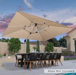 10’x13’ All-aluminum 360° Rotation Silvery Cantilever Outdoor Patio Umbrella in Beige