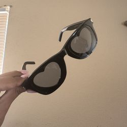 Authentic Saint Laurent heart shaped black sunglasses. Brand new.