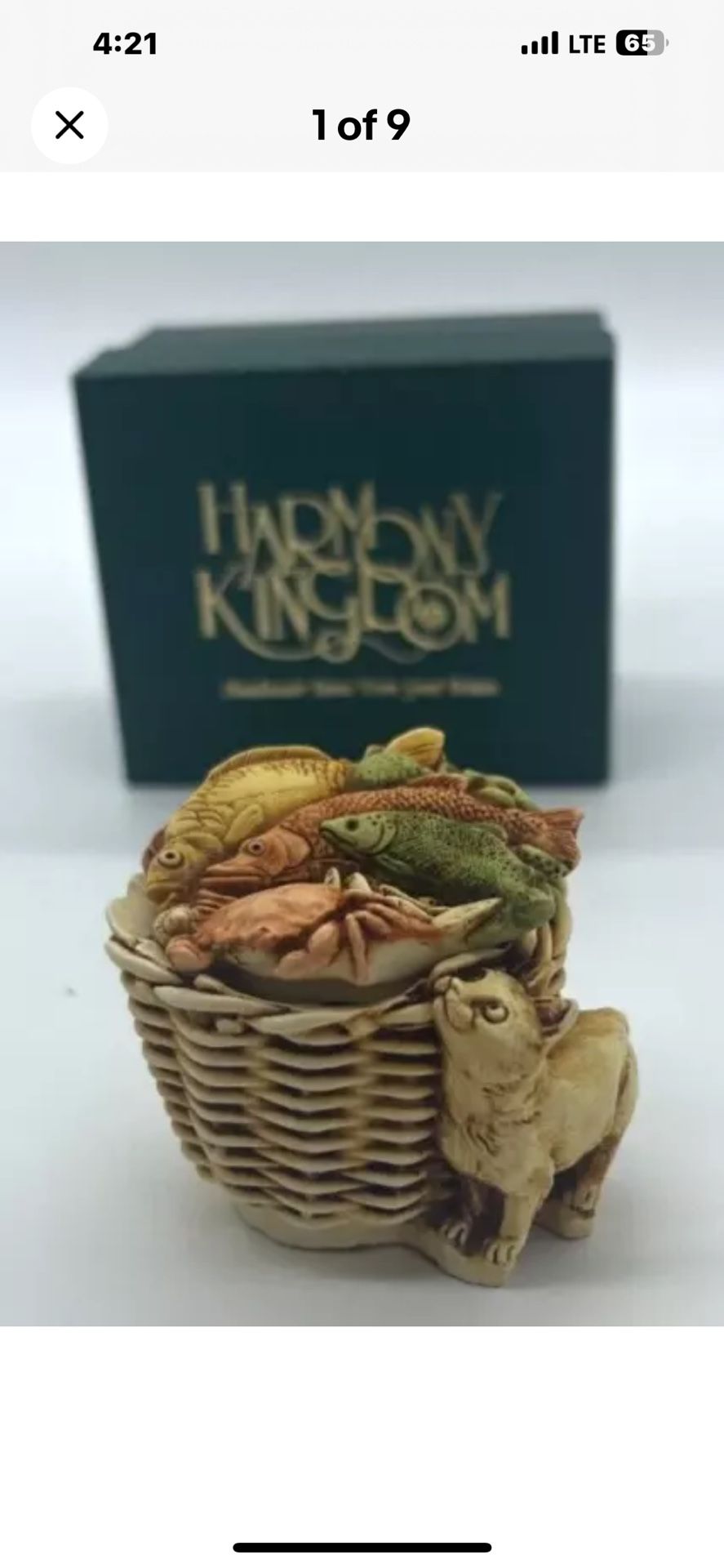 Harmony Kingdom kitty’s kipper New in Box