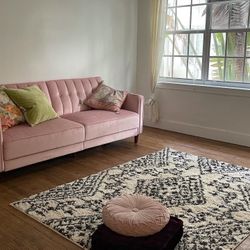 Pink soft couch (Folds into bed)