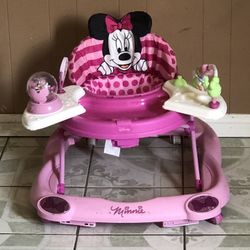 LIKE NEW MINNIE MOUSE BABY ACTIVITY WALKER MUSIC LIGHTS AND SONGS WORKS!!!!