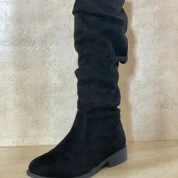 Charlotte Ruse Black Suede Boots (size 7)