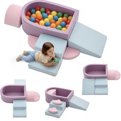 Climbing Toys for Toddlers – Foam Climbing Blocks with Ball Pit for Toddlers