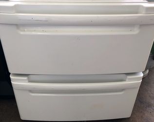 Lg Front Load Pedestal Set! 27” Wide x 13” High! Drop Off Available! Each One Measures 27” W x 13” H White $149 for the Pair! Buy Rite Appliance