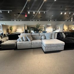 Light Grey 3PC Chaise Sectional Couch