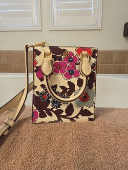 TORY BURCH COLORFUL FLOWERED HANDBAG