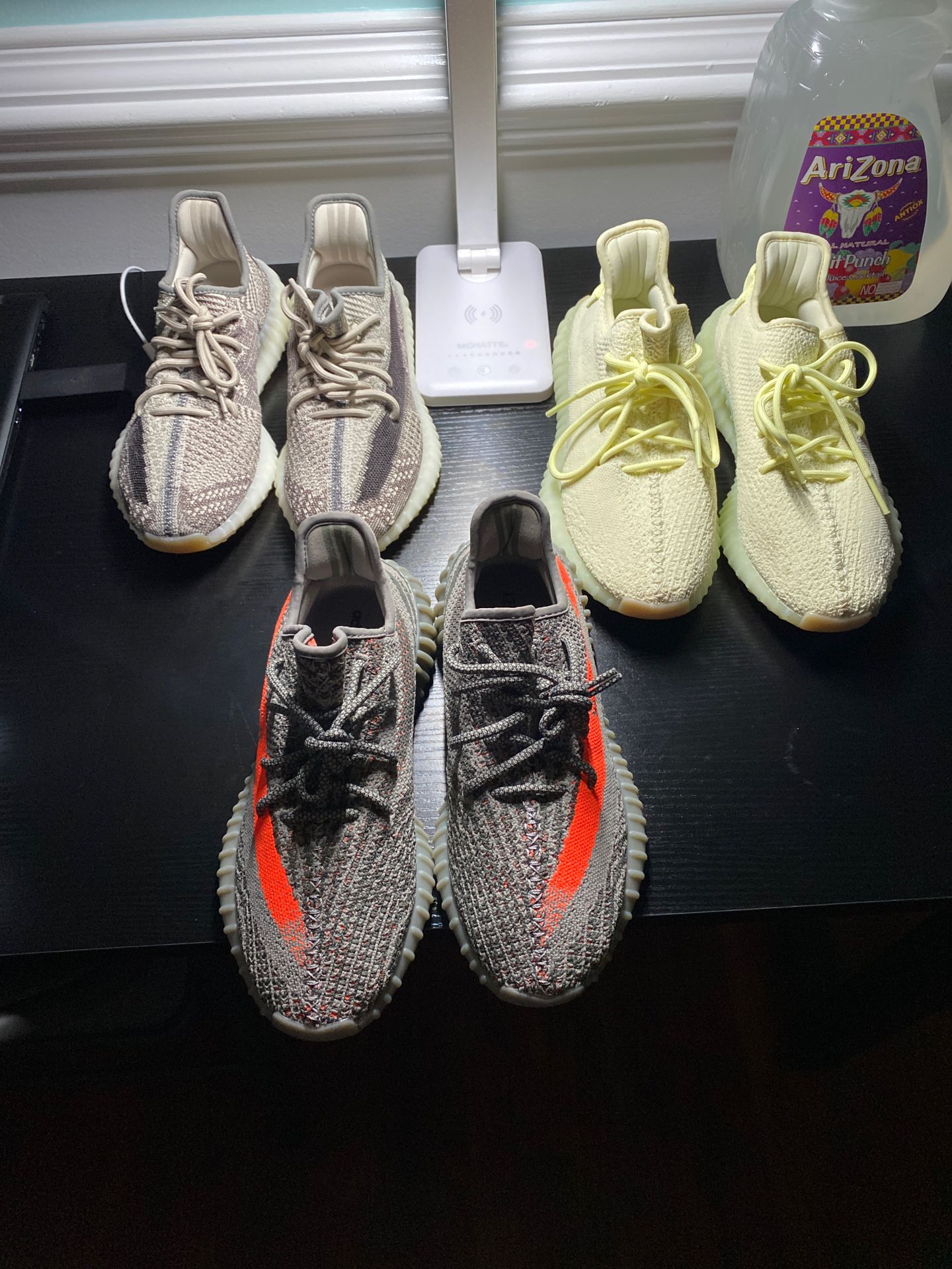 3 pairs of yeezys (Zyon’s 8.5 new) (Beluga’s 9.0 new) (Butter’s 9.0 used)