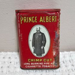 Vintage 1970's Prince Albert Crimp Cut Lithograph Metal Tobacco Tin .