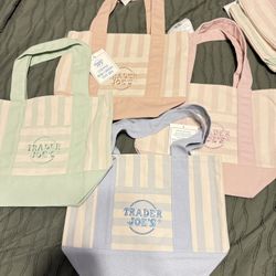 Trader Joes Striped Mini Tote Bags 
