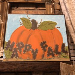 Fall pumpkin canvas 16x20