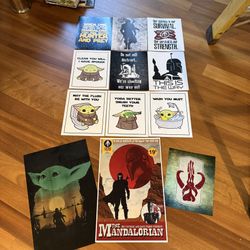Star Wars Mandalorian & Grogu Wall Art Poster Set (12 pcs) 
