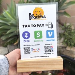NFC STAND SIGN / NFC SIGN / ACRYLIC SIGN / LOGO DESIGN / SCAN AND PAY SIGN / TAG AND PAY SIGN