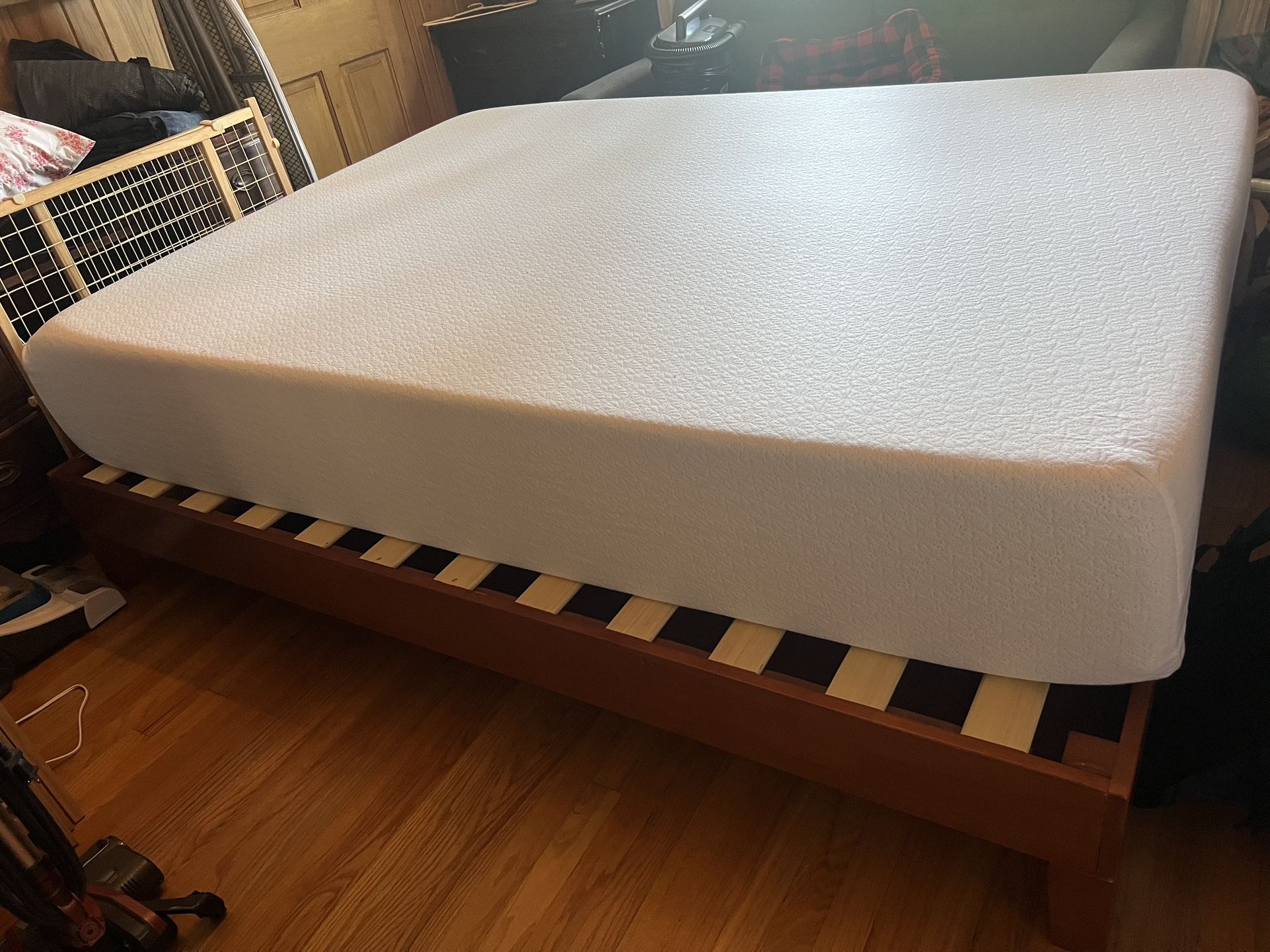Queen Size Mattress And Bed Frame (like New)