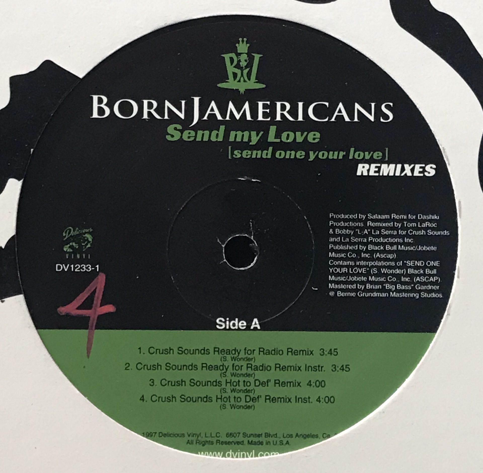 Born Jamericans - Send My Love (Remixes) - (12-inch Vinyl Record) Single