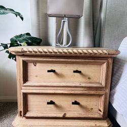 Hardwood Bedroom Set – Bed Frame, Chest, Nightstand – Sturdy, Detailed Trim 