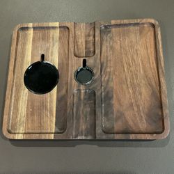 IPhone Apple Watch Catch All EDC Charging Tray Nightstand Real Wood Handmade Wow