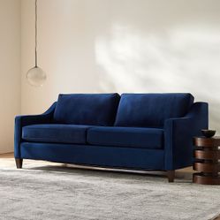 Beautiful West Elm Navy Velvet Sleeper Sofa