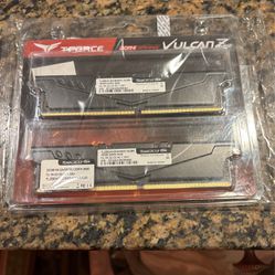 T-Force Teamgroup Vulcan Z  DDR4, 32GB Kit  (2x16GB)  3600 MHz (PC4-28800)  CL 18 Desktop Memory Module Ram  Gaming Kit BLACK