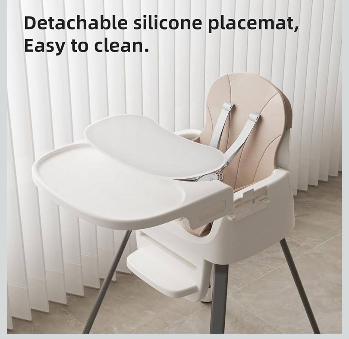 Portable Baby Highchair for Months Infants and Toddlers with 5 Point Harness Convertible Comfortable Seat for Cozy Eating Table Sit Up High Chair and