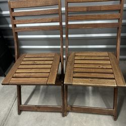 Wood IKEA Folding Bistro Chairs 