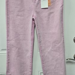 Risen  Acid Wash High Rise Raw Hem Straight Leg Jeans (NWT)