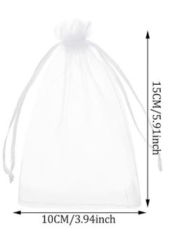 White Organza Drawstring Gift Bags 10x15cm