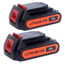 2 Pack 20V 3.0Ah Lithium Replacement Battery Compatible with Black and Decker