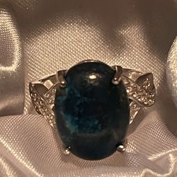 Table Mountain Shadowkite and White Zircon Ring 