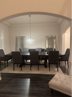 Beautiful charcoal 8 seat dining table
