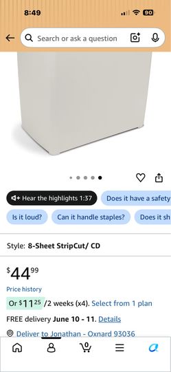 Shredder Basket(Paper, CD and Credit Card)