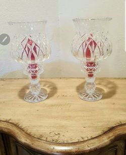 crystal candle holders