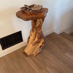 CARVED WOOD STOOLS (2)