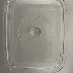 Clear glass rectangular A-1 Pyrex lid with knob for Corning ware casserole dish. 