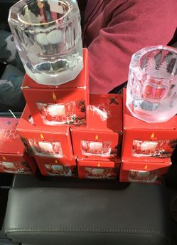 8 Crystal Christmas candle holders