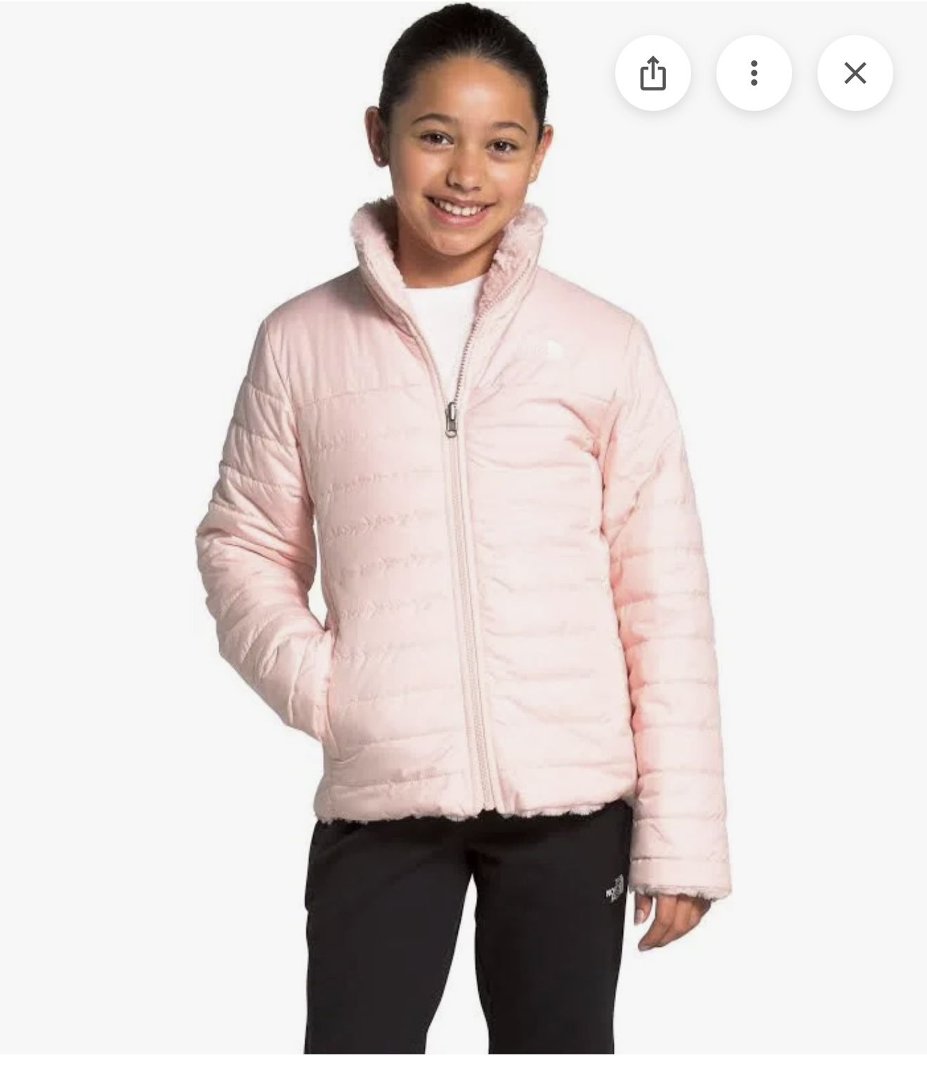 THE NORTH FACE GIRL'S PINK REVERSIBLE JACKET FLEECE (SIZE 10-12)