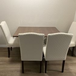 Dinning Table 47 Inch Rectangular Table With 4 Chairs 